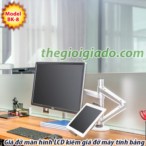 Giá đỡ màn hình LCD tay dài KIÊM giá đỡ MÁY TÍNH BẢNG tay ngắn BK-8