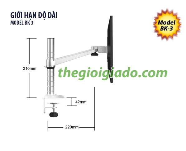 Giá đỡ màn hình LCD loại tay ngắn 1 khuyu, Giá đỡ màn hình LCD
