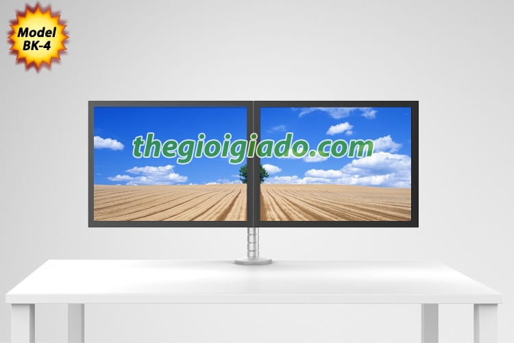 Gi&aacute; đỡ 2 m&agrave;n h&igrave;nh LCD tr&ecirc;n b&agrave;n l&agrave;m việc,gi&aacute; đỡ m&agrave;n h&igrave;nh lcd kiểu kẹp