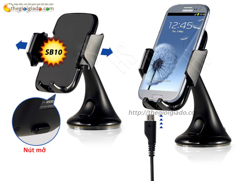 Giá đỡ điện thoại trên oto,GIÁ ĐỠ SMARTPHONE DÙNG TRÊN XE ÔTÔ - MODEL: SB10 