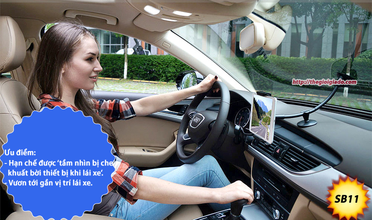 Giá đỡ máy tính bảng kiêm giá đỡ điện thoại trên xe hơi