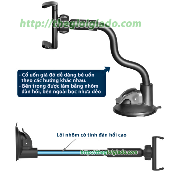 Giá đỡ máy tính bảng kiêm giá đỡ điện thoại trên xe hơi