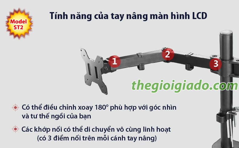 Gi&aacute; đỡ 2 m&agrave;n h&igrave;nh LCD tr&ecirc;n b&agrave;n l&agrave;m việc,gi&aacute; đỡ m&agrave;n h&igrave;nh lcd kiểu kẹp