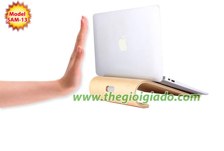 Giá đỡ MacBook để bàn chất liệu gỗ SAM-13