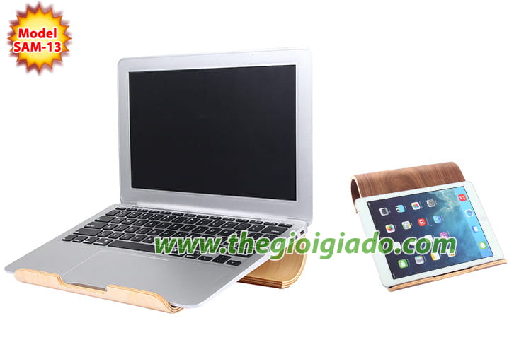 Giá đỡ MacBook để bàn chất liệu gỗ SAM-13