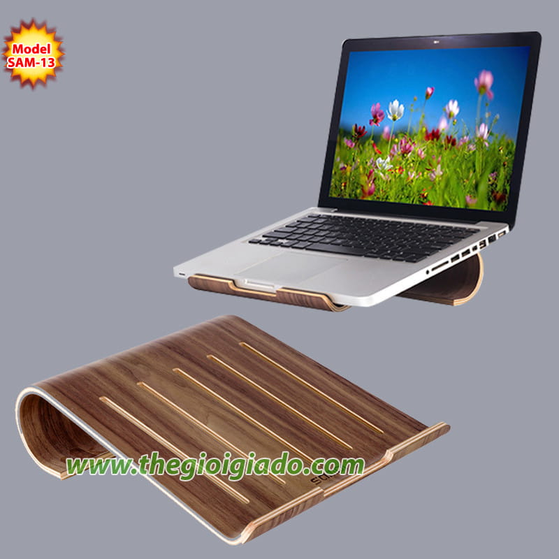 Giá đỡ MacBook để bàn chất liệu gỗ SAM-13
