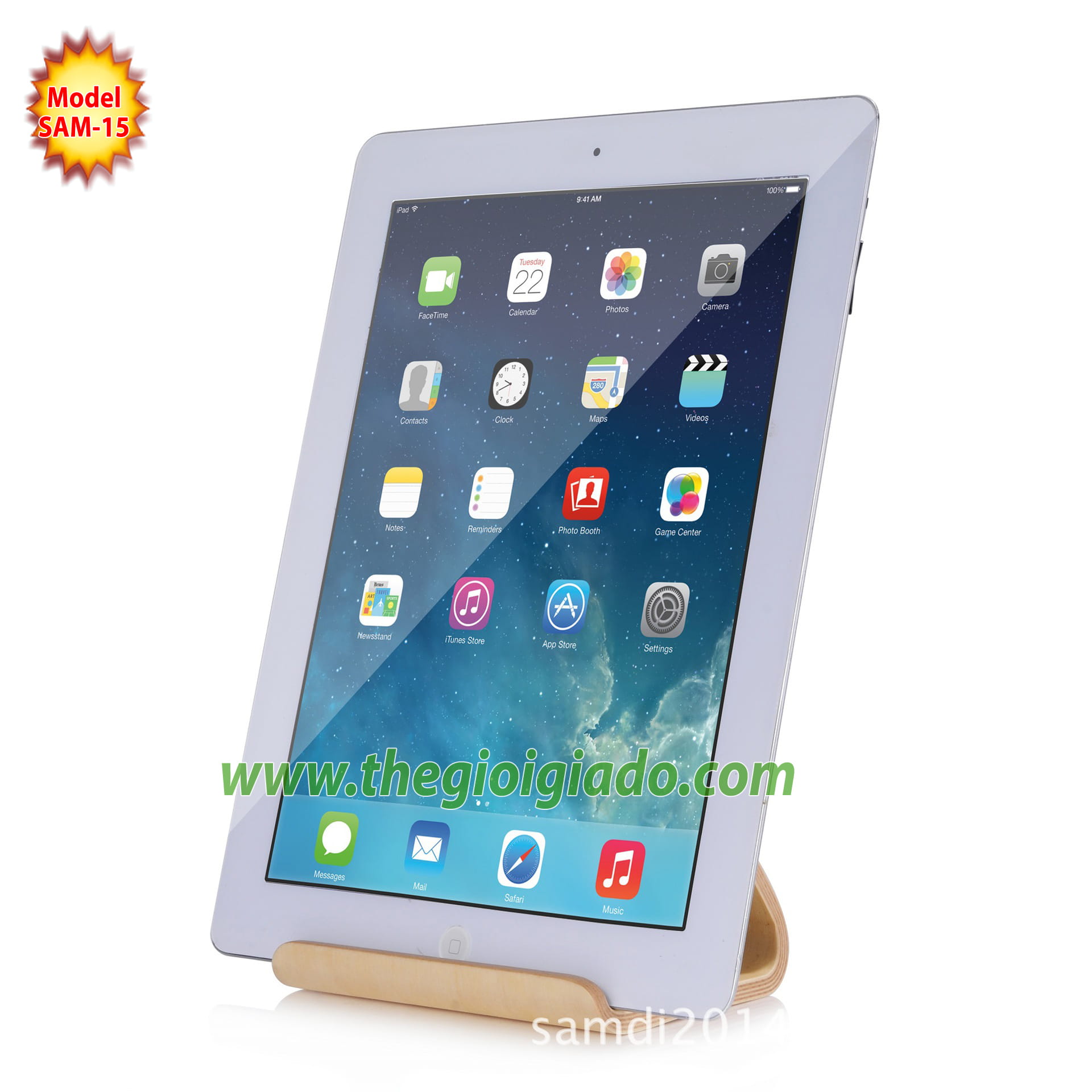 Giá đỡ iPad để bàn chất liệu gỗ SAM-15