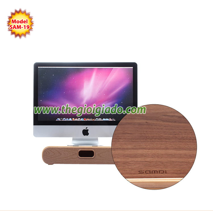 Giá đỡ iMac kiêm tủ đựng đồ chất liệu gỗ SAM-19