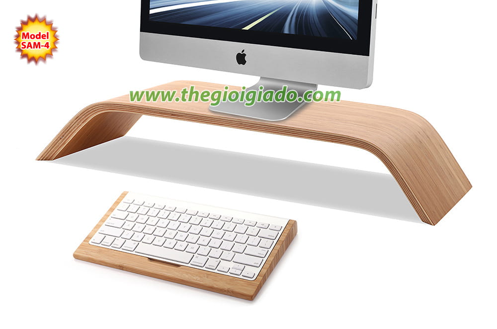 Giá đỡ iMac để bàn chất liệu gỗ SAM-4