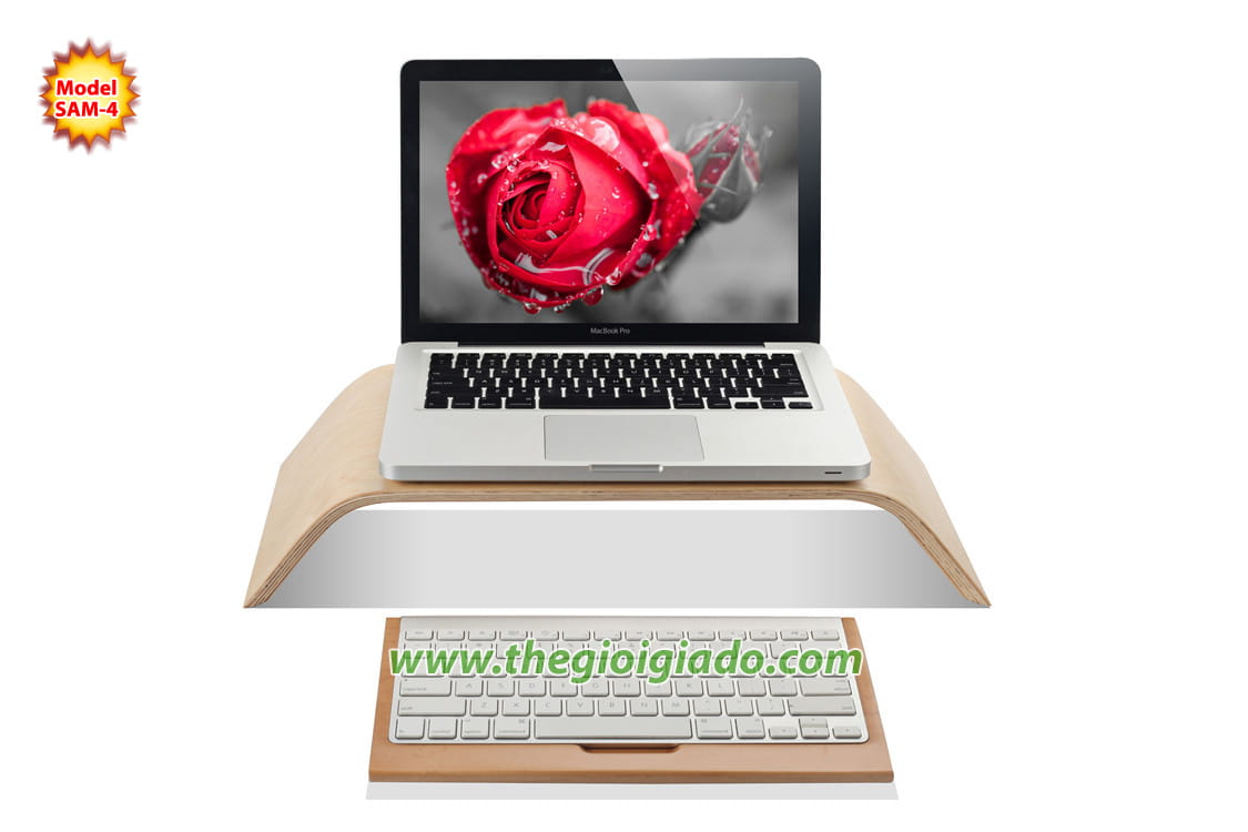 Giá đỡ iMac để bàn chất liệu gỗ SAM-4