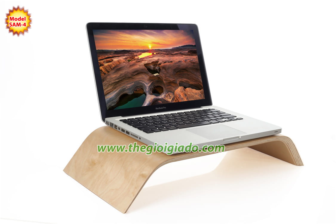 Giá đỡ iMac để bàn chất liệu gỗ SAM-4