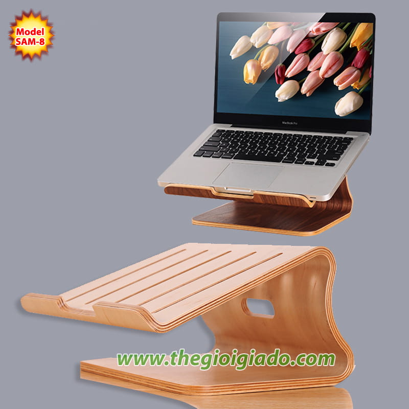 Giá đỡ MacBook để bàn chất liệu gỗ SAM-8