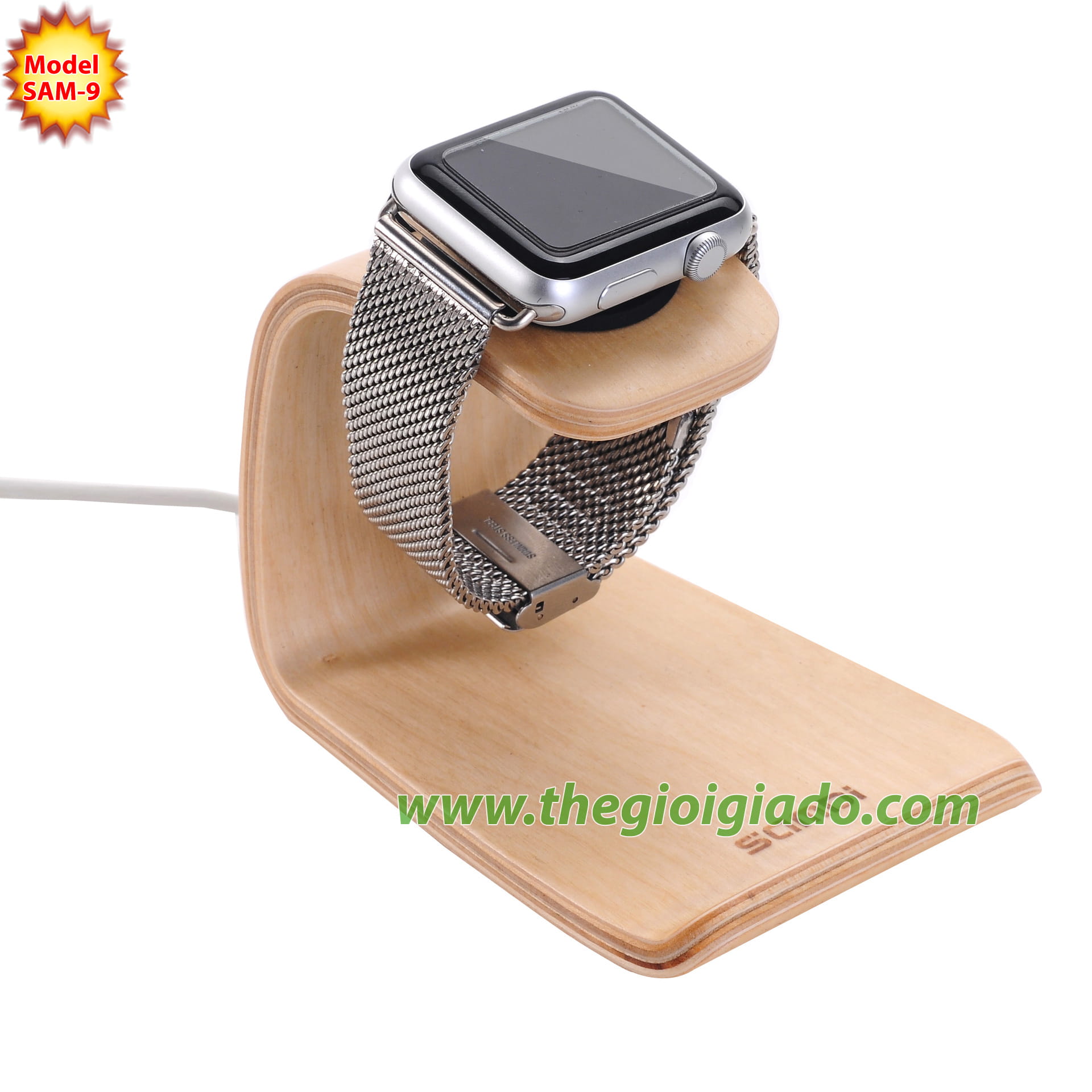 Giá đỡ Apple Watch để bàn,chất liệu gỗ SAM-9