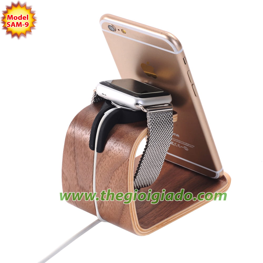 Giá đỡ Apple Watch để bàn,chất liệu gỗ SAM-9
