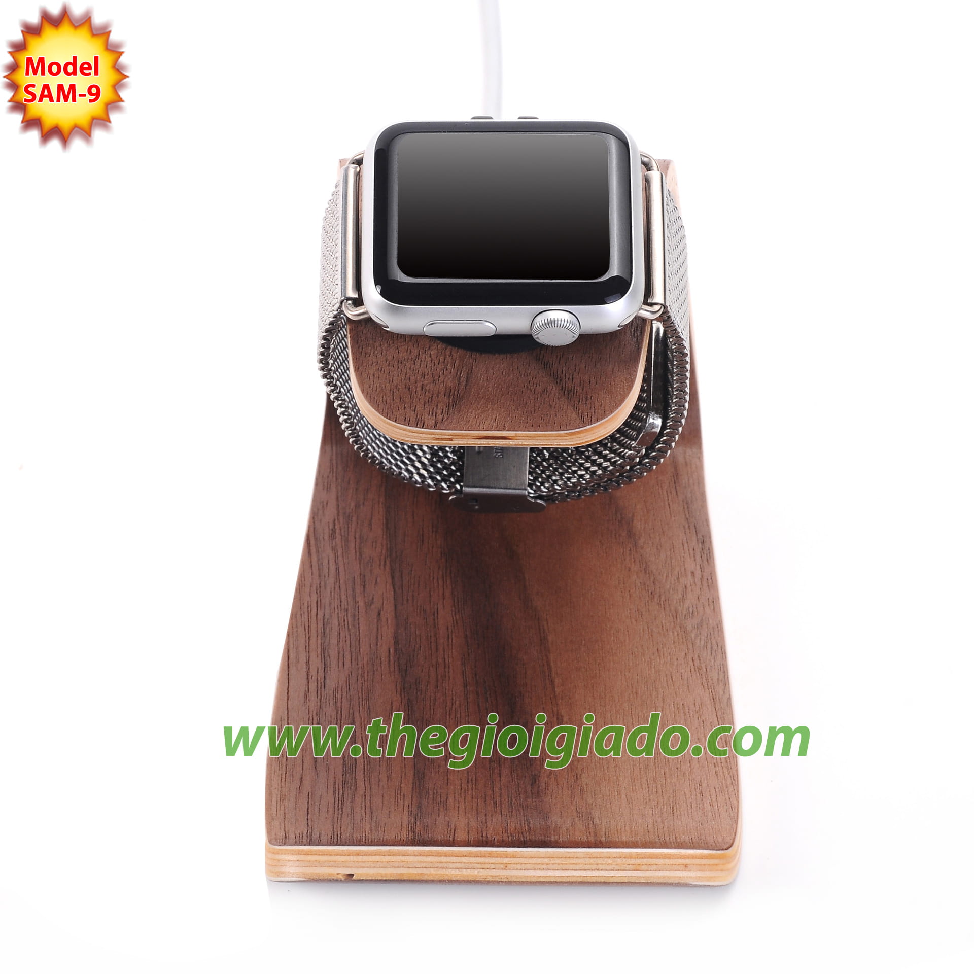 Giá đỡ Apple Watch để bàn,chất liệu gỗ SAM-9