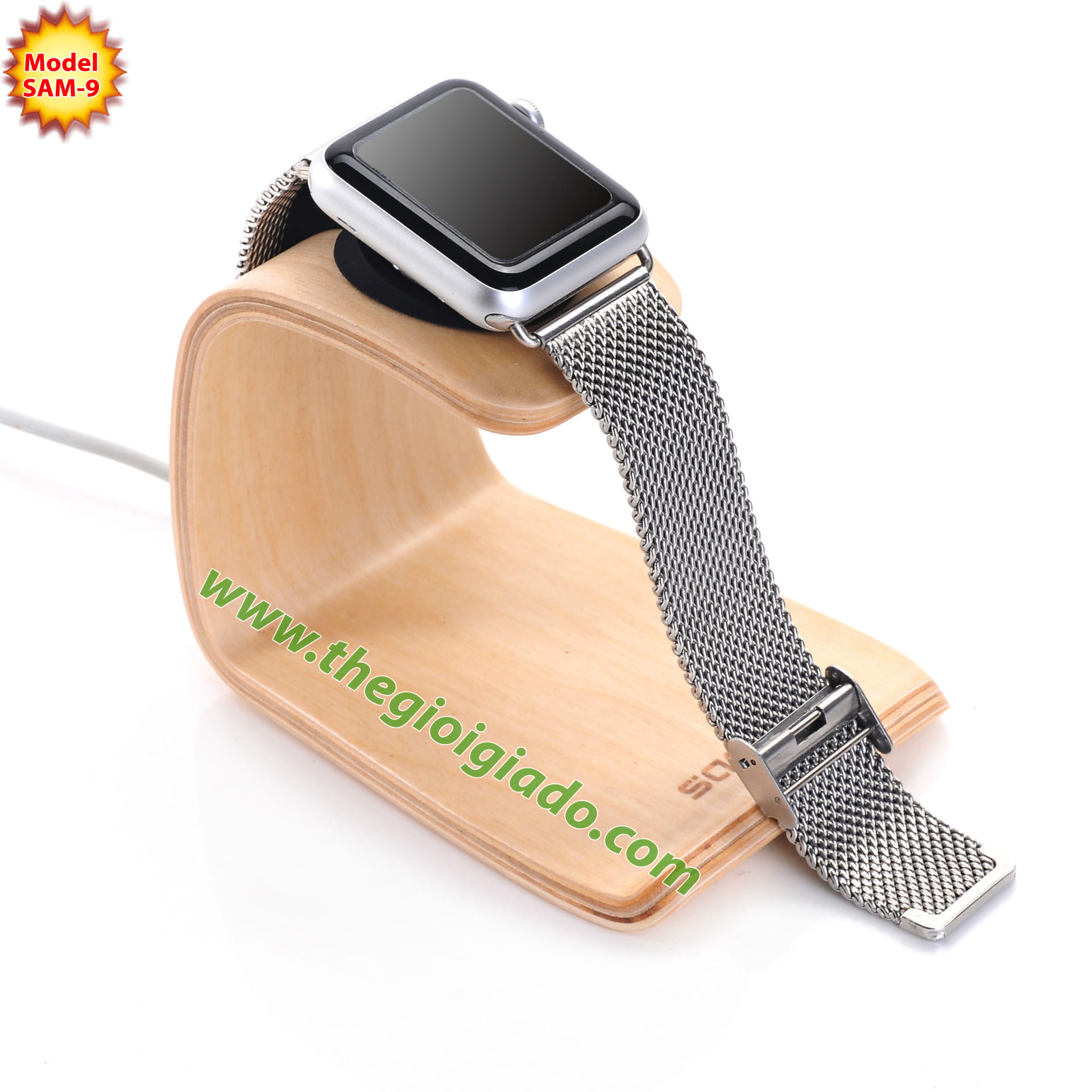 Giá đỡ Apple Watch để bàn,chất liệu gỗ SAM-9