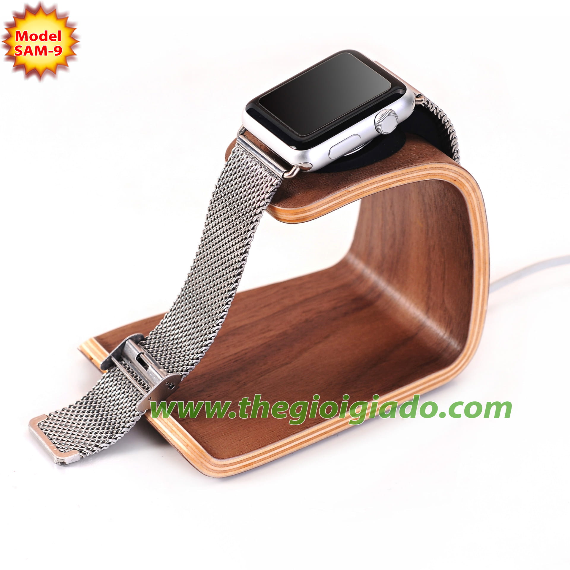 Giá đỡ Apple Watch để bàn,chất liệu gỗ SAM-9