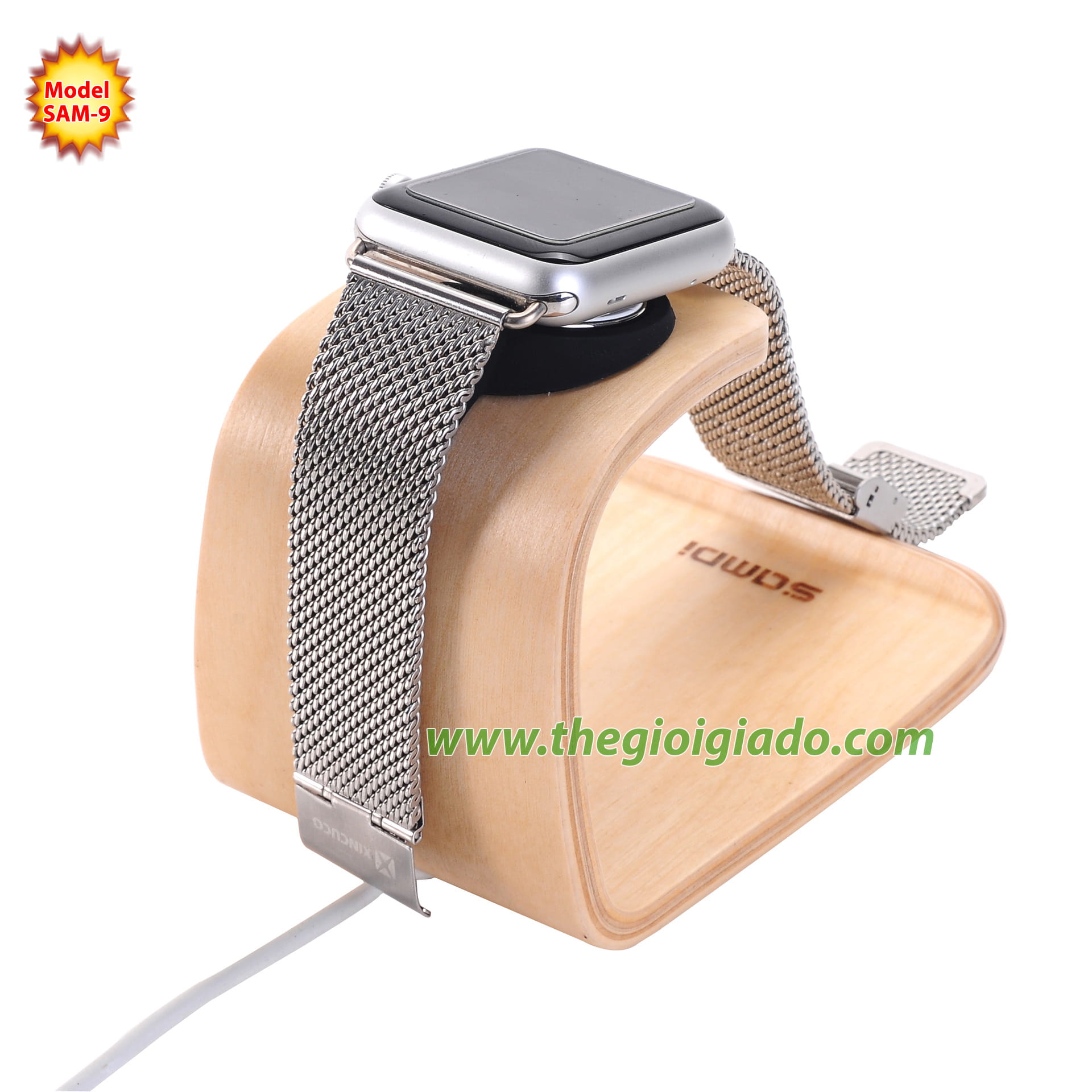Giá đỡ Apple Watch để bàn,chất liệu gỗ SAM-9