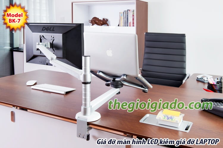 Giá đỡ màn hình LCD tay dài kiêm giá đỡ laptop tay ngắn Model BK7