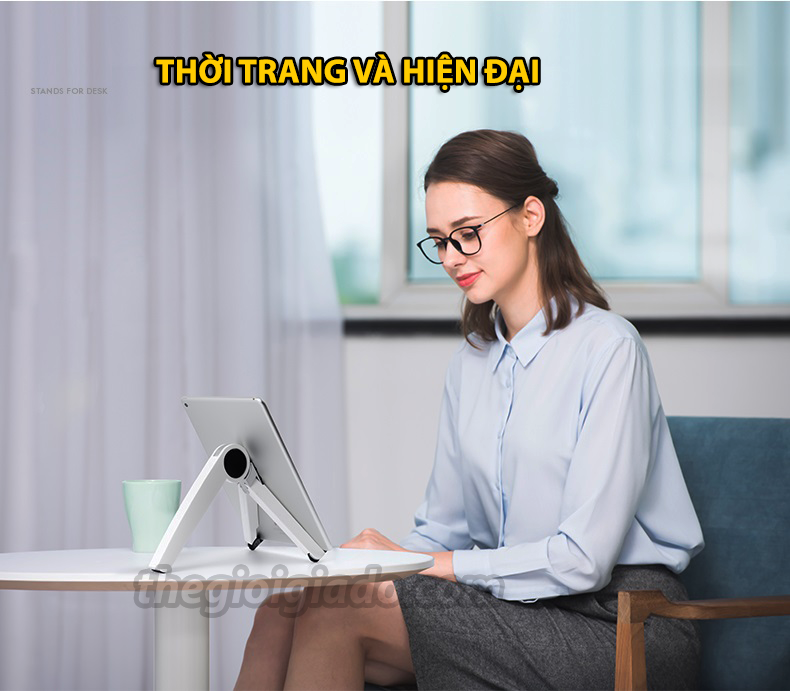 Giá đỡ điện thoại kiêm máy tính bảng và laptop trên bàn