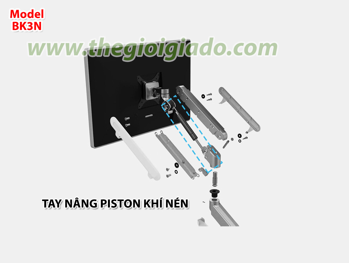 Giá đỡ 2 màn hình LCD tay nâng piston Model BK4N