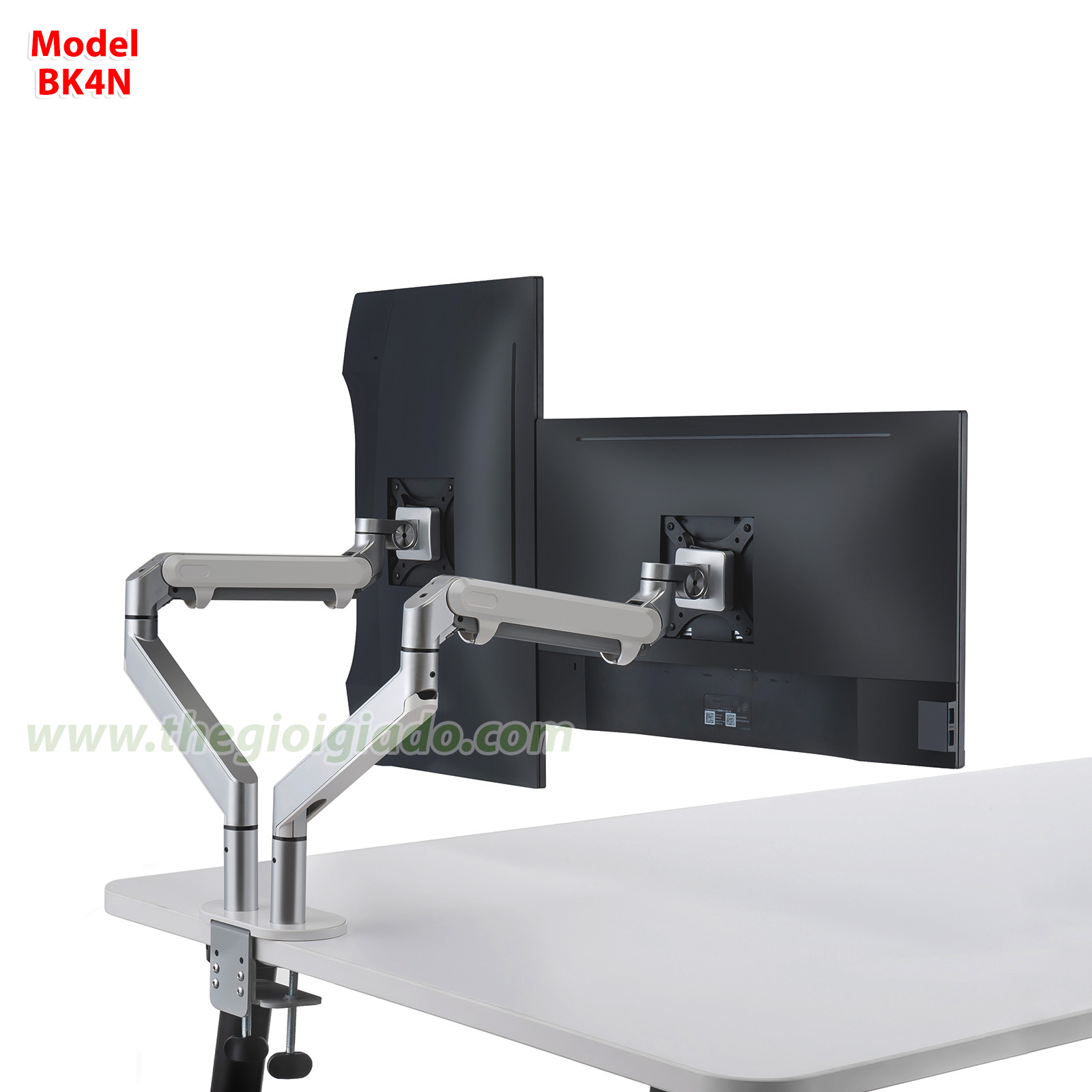 Giá đỡ 2 màn hình LCD tay nâng piston Model BK4N